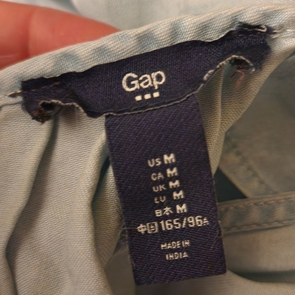 GAP Chambray Denim Light Blue Romper Women's Medium M Halter Neck Sleeveless - Picture 6 of 7